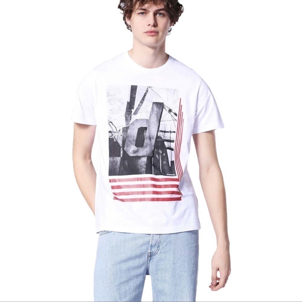 Men’s Diesel T-lucas AA White T-shirt Size Small!